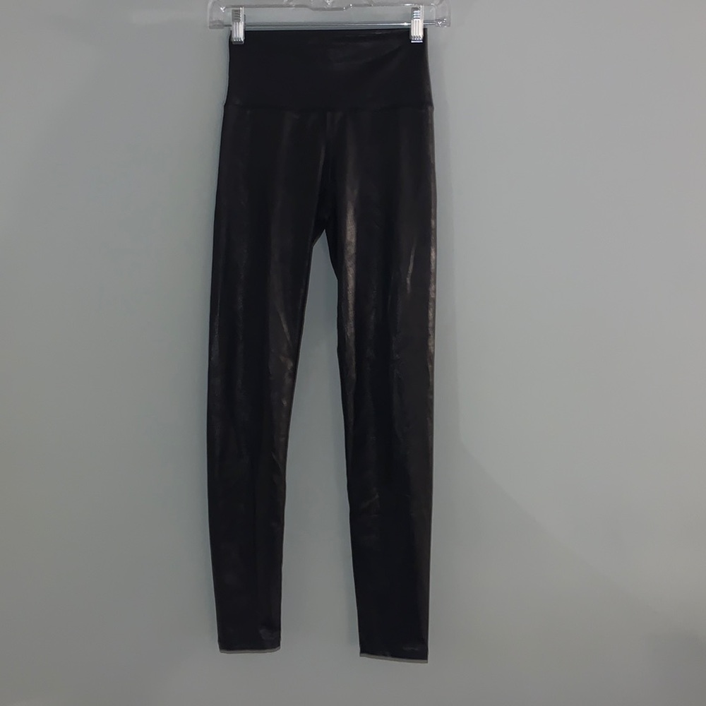 Aerie Real Me Legging Black Metallic Crackle Shiny Small
